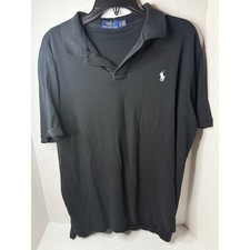 Polo Ralph Lauren Mens Black Polo Shirt Short Sleeve Casual Classic Size Large