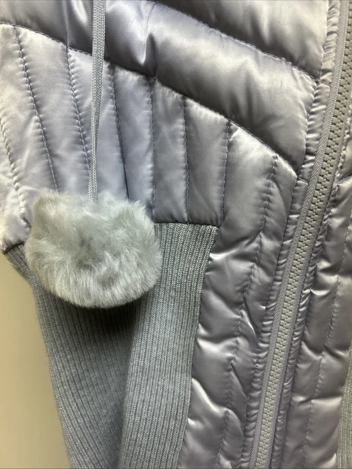Chaleco acolchado Bebe Sport plateado con capucha M chaleco acolchado con cremallera con capucha desmontable Foto 3 de 4