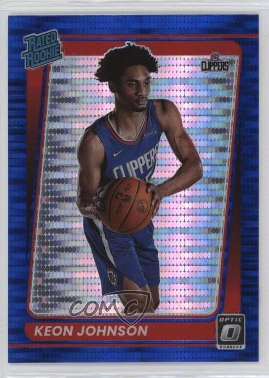 2021 Panini Donruss Optic Rated Rookie Blue Pulsar Prizm Keon Johnson #192 0x5w