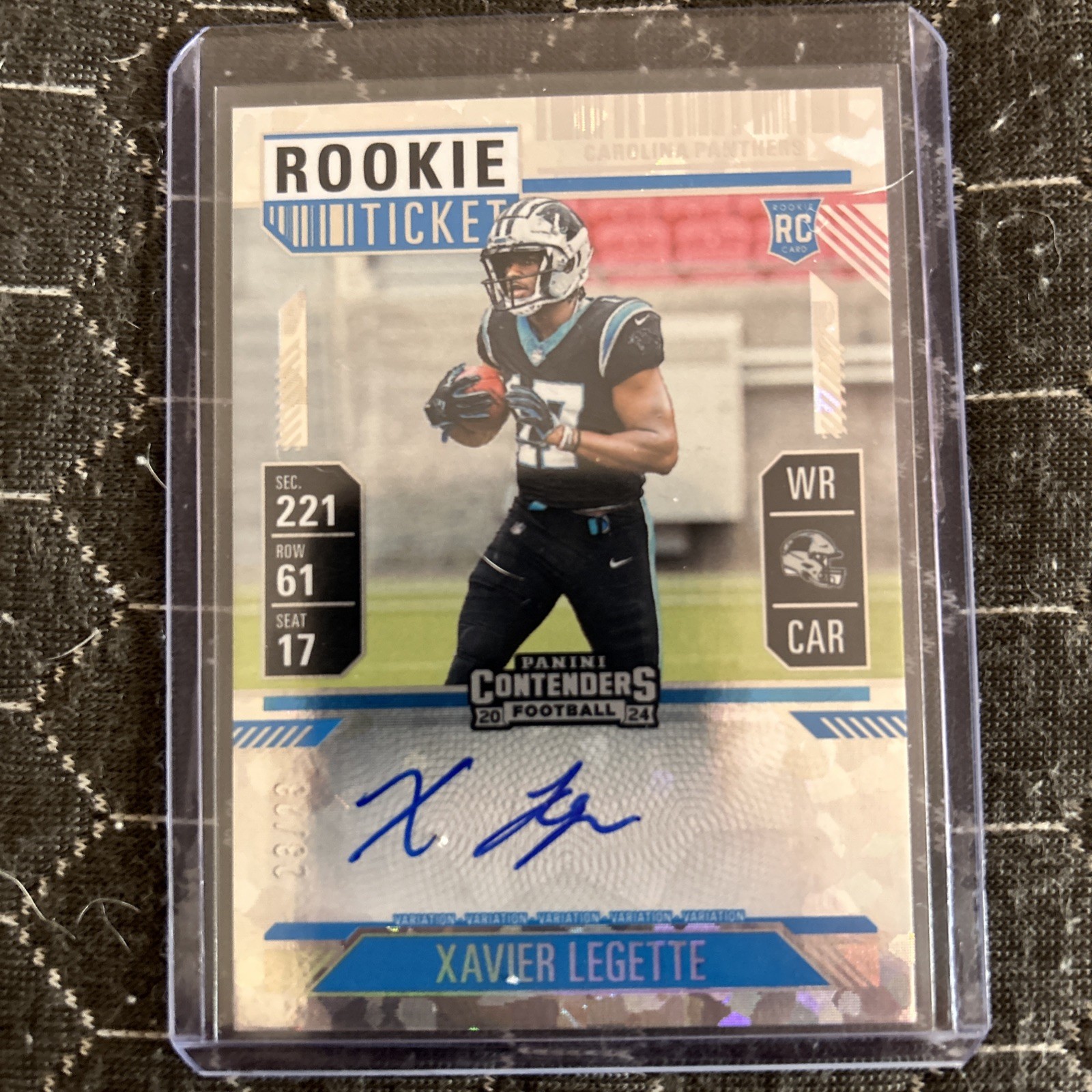 2024 Panini Contenders Rookie Ticket Cracked Ice Auto Xavier Legette /23 RC