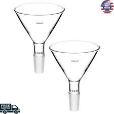 Glass Jointed Short Stem Powder Funnel Filter Funnel with 100Mm Top O.D 24/40