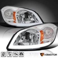 Fits 2005-2010 Chevy Cobalt 07-09 Pontiac G5 Clear LED Tube Headlights Head Lamp