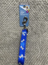Vibrant Life Reflective Polyester Dog Leash, Blue, Medium, 5 feet