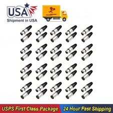 40PCS 20 Male and 20 Female 3 Pin XLR Solder Type Plug Audio Cable Connector