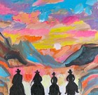 Western Cowboys,11”x14”, Acrylic/Canvas, OOAK, Signed By Artist, COA. — photo 2