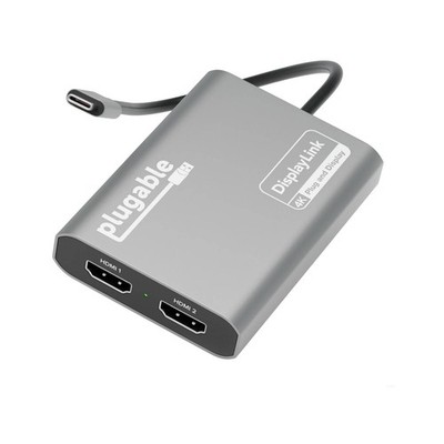 Plugable USB C to HDMI Adapter Dual Monitor 4K 60Hz