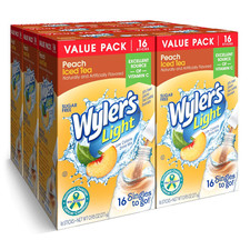 Wyler s Light Singles to Go Peach Iced Tea Drink Mix, 6 Boxes 96 Servings