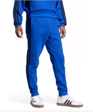 Adidas JE6314 Men's Essentials 3-Stripes Fleece Tricot Pants Royal/Black MED