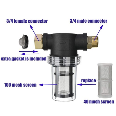 #ad Garden Hose Filter for Pressure Washer Inlet Water 40 Mesh Screen Extra 100 Mesh $22.36