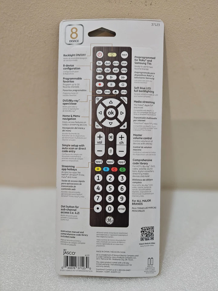 GE UltraPro Universal Remote - 8 Device New in package 37123 - Image 4 of 4