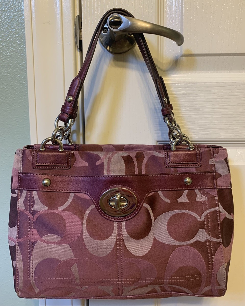 バッグ Coach One Shoulder Turn Lock Optic Carly Coach Penelope Optic Art Turn Lock Berry Signature C Handbag