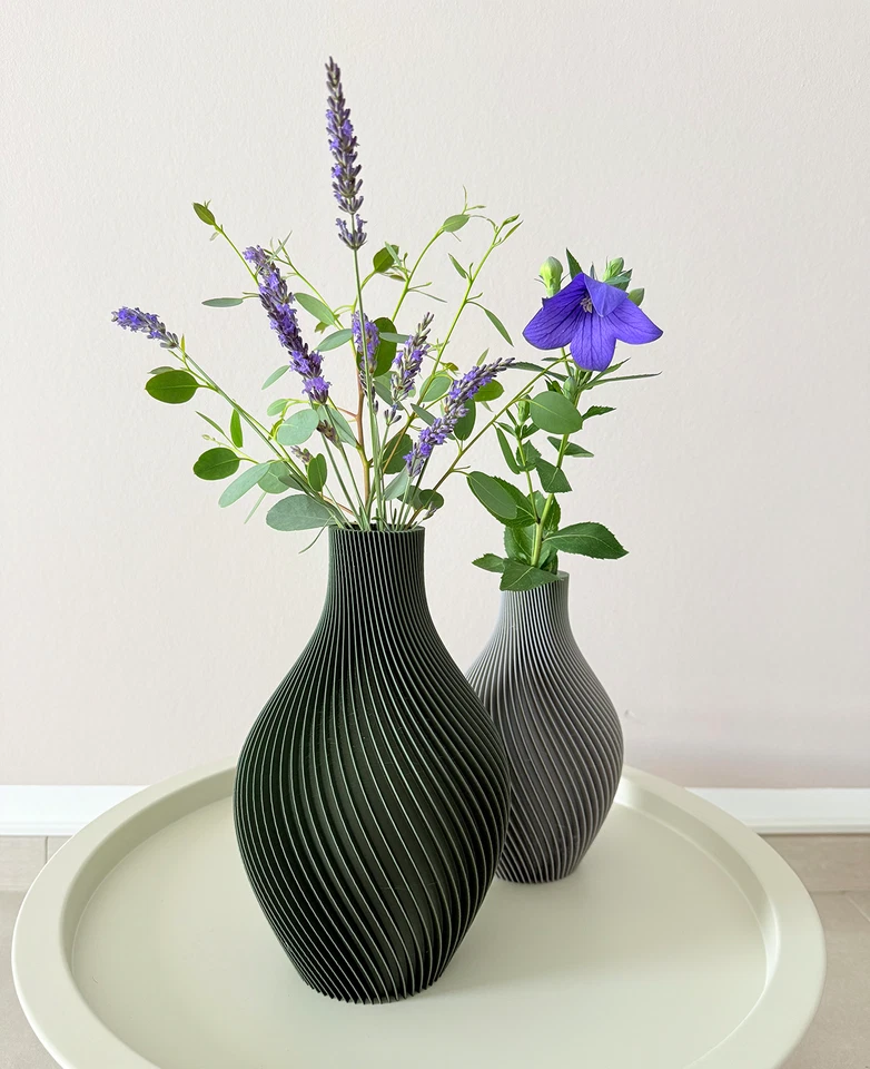 moderne 3D Spiralvase rund für Trockenblumen / versch. Farben und Größen / PLA - Bild 4 von 4