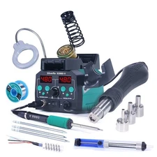 775W 2in1 Digital Soldering iron Station with Hot Air Gun T12 Heating Elements