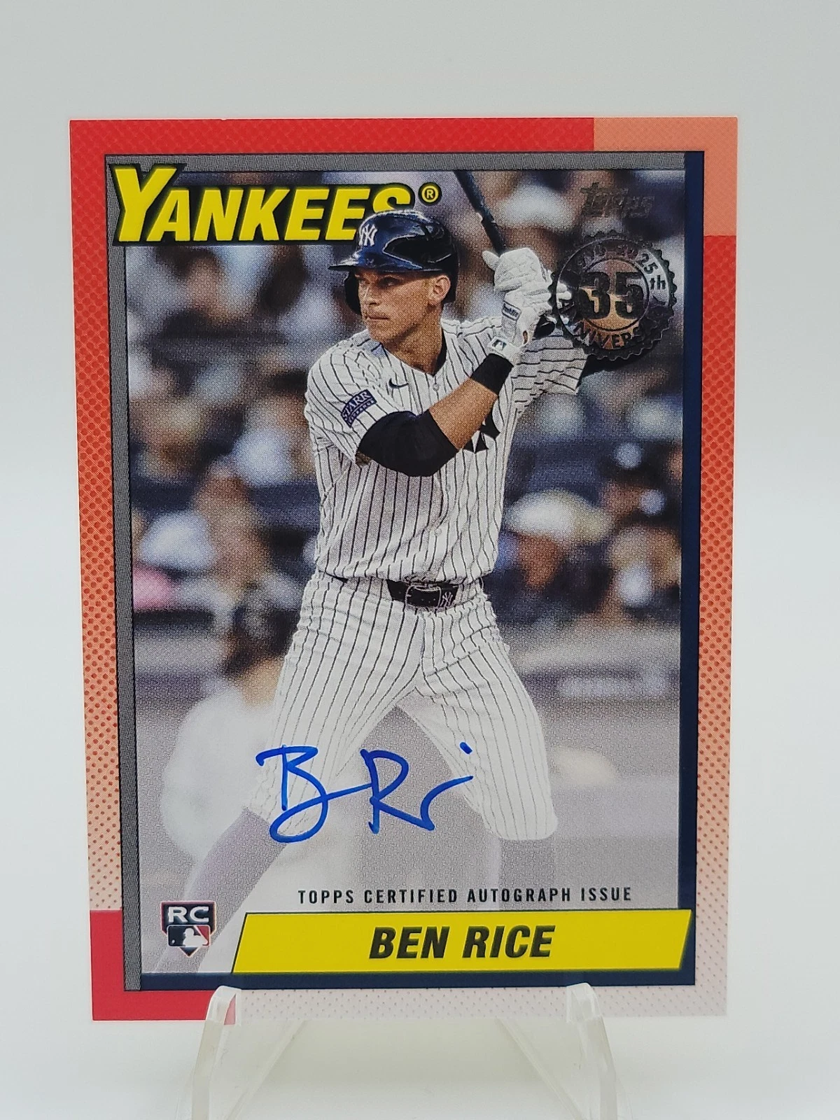 Ben Rice 2025 Topps Series 2 1990 Autograph Rookie Card New York Yankees