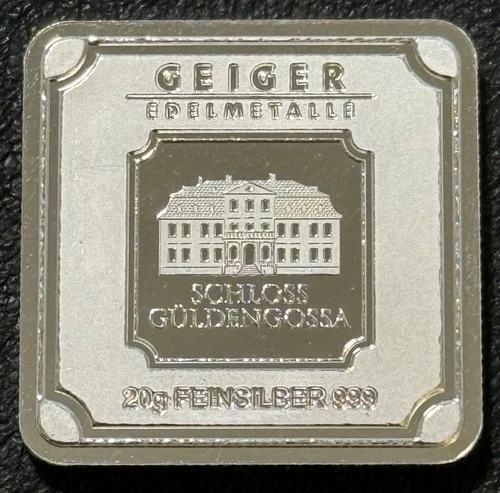 20 Gram .999 Fine Silver Geiger Edelmetalle Square Bar Germany Silver Loose!!