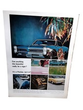 1966 Pontiac Gto Tempest Lemans Vintage Print Ad Tiger Blue Muscle Car