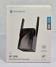 Rock Space AC1200 Dual Band WiFi Repeater with Access Ethernet Port - Black