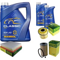 Mann Inspektionspaket 7L Mannol Classic 10W-40 FüR Opel Vivaro Combi 2.5 Dti