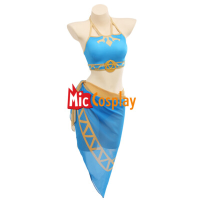 Women Princess Bikini Set Anime Swimsuit Lace up Halter Bathing Suit +Veil  Dress