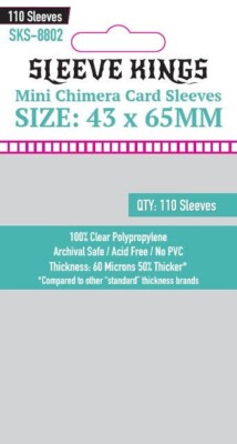 110 Sleeve Kings Mini Chimera Card Board Game Sleeves Clear 43 x 65mm SKS-8802