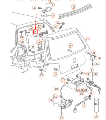 Molle A Gas Per Portellone Posteriore VW Golf IV E Variant - Ricambio 1J6827550C - Foto 3