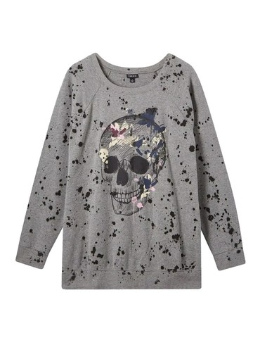 Subculture Eagle Skull Hoodie Gray Cotton Size 1 Vintage AB