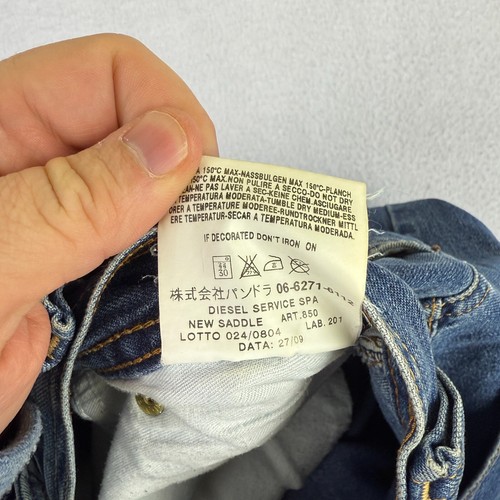 VTG Diesel Jeans Mens 33 32x31 Blue Relaxed Tapered Button Fly Saddle 90s Y2K - Picture 13 of 14