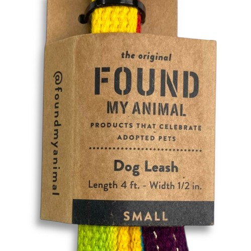 Found My Animal SMALL 4ft Rainbow Dog Leash Screw Lock Clasp Tie Dye Made In USA - Picture 7 of 10