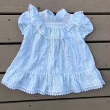 toddletime girls size 2 vintage dress white blue floral