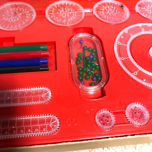 Vtg 1969 Kenners Super Spirograph No. 2400 Vintage Art Set Red Pins Pens Clean - Picture 5 of 13