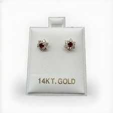 14kt gold flower earring