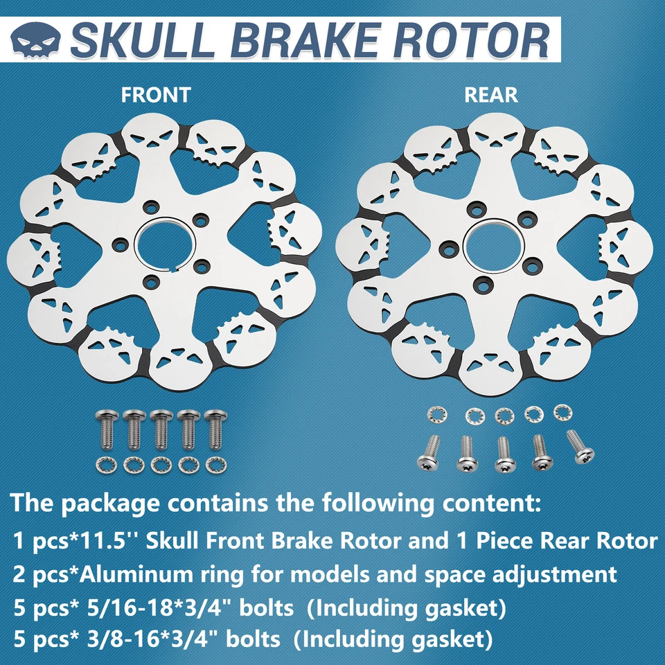 Espejo retrovisor 11,5" (delantero y trasero) para Harley Davidson Touring Softail Sportster Dyna Foto 2 de 4