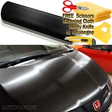 24" x 60" Black Brushed Aluminum Vinyl Film Wrap Sticker Decal Air Bubble Free