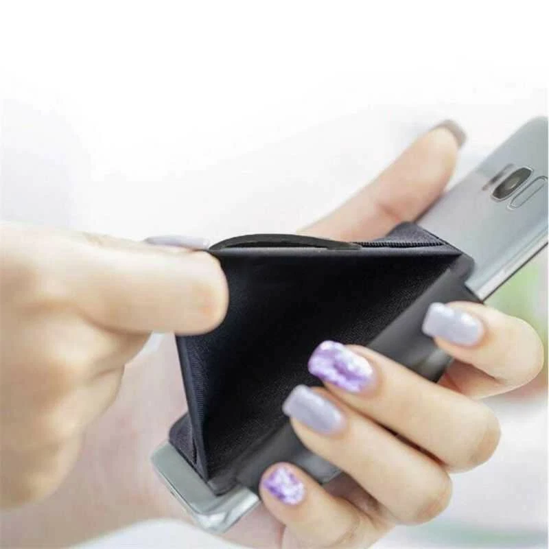 Teléfono Celular Lycra Cuero Adhesivo Tarjeta de Crédito Identificación Cubierta Bolsa Soporte Billetera Foto 4 de 4