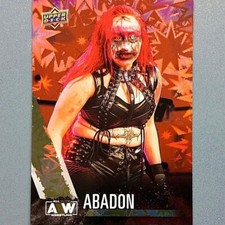 🔹 2021 UPPER DECK AEW #22 ABADON - DYNAMITE PYRO PARALLEL - GOLD RED