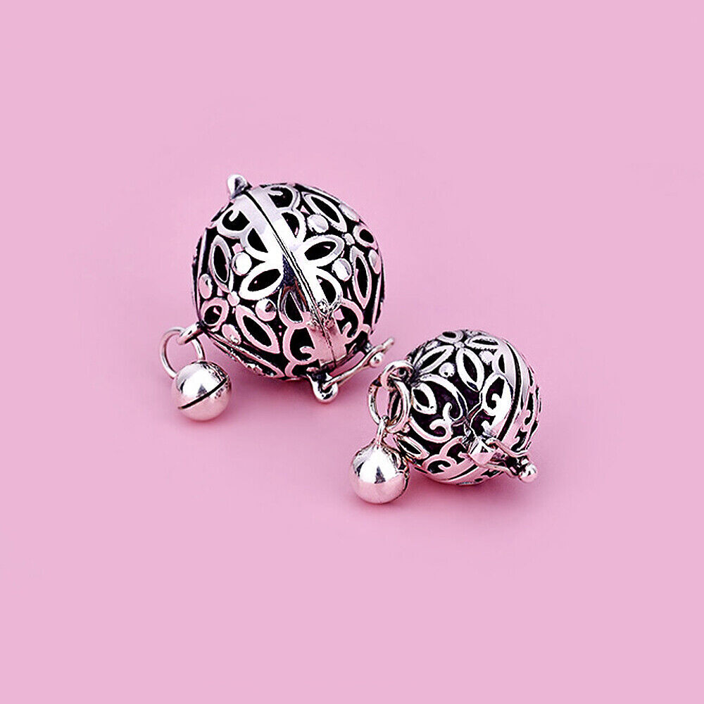 Sterling Silver Filigree Pearl Cage Locket Pendant with Bell A5040