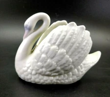 Vintage Crowning Touch Japan Ivory Swan Planter 