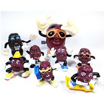 Lot of 8 California Raisins Wind Up Walking Toy PVC Figures Vintage