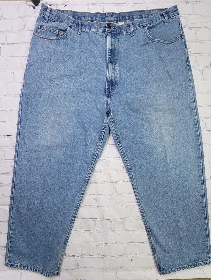 Real Work Wear Mens Jeans 48x30 Light Wash Denim Straight Leg 5