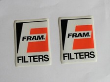 1978 Fram Filters Set Of 2 Vintage Original Stickers Decals Nhra Nascar Nos