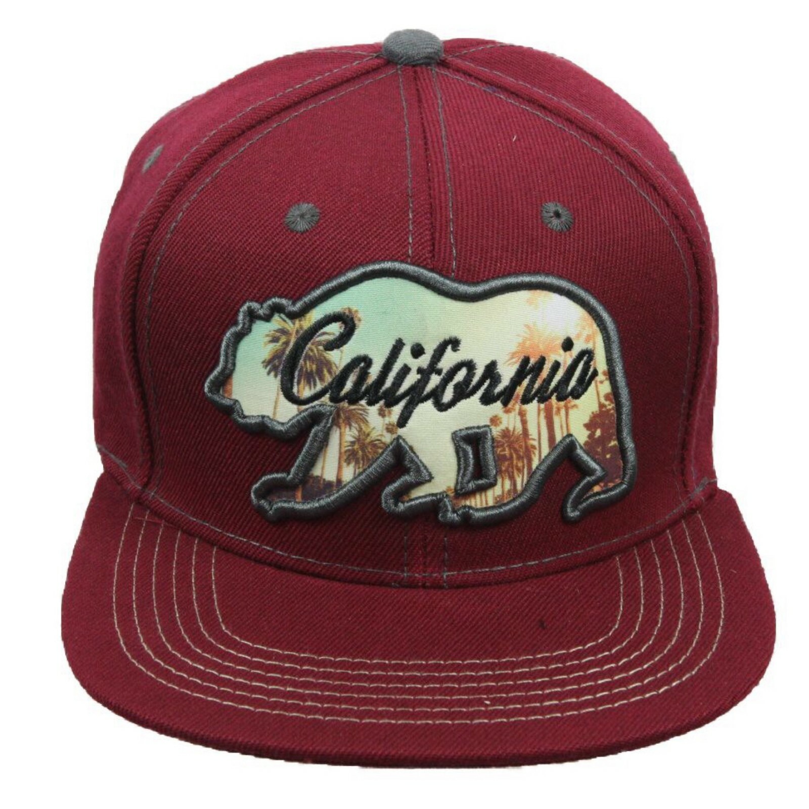California Bear Snapback Cap for Hiking Fishing Hip Hop Style-image