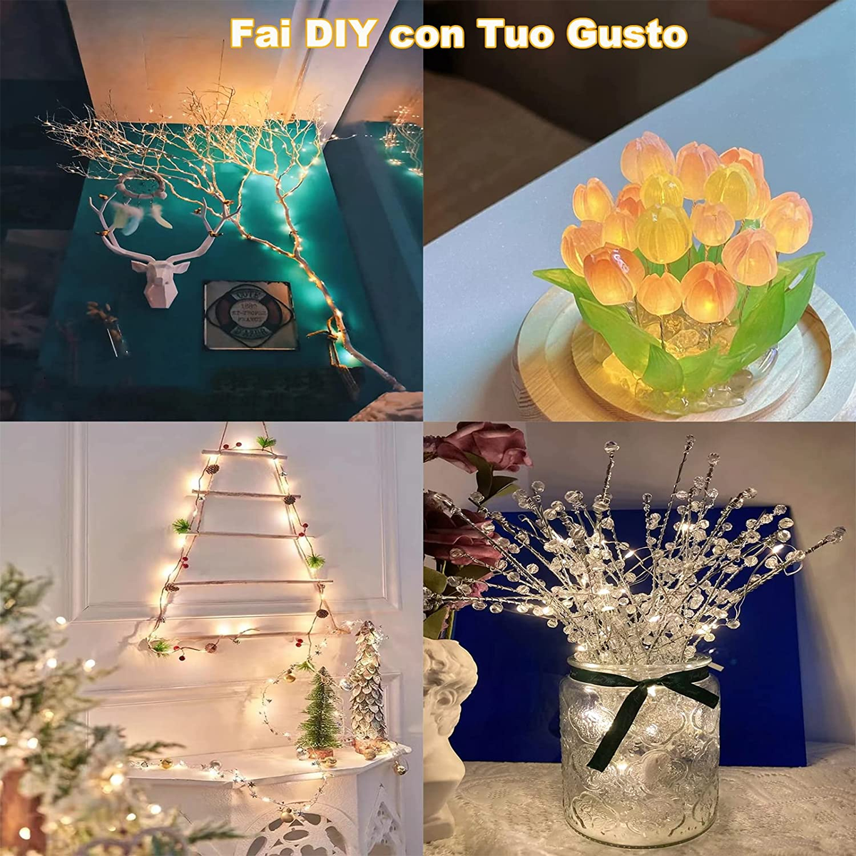 Luci Di Natale A Stringa 300 LED Colorate, 8 Modalità Di Illuminazione, Per Interni Ed Esterni, Impermeabili