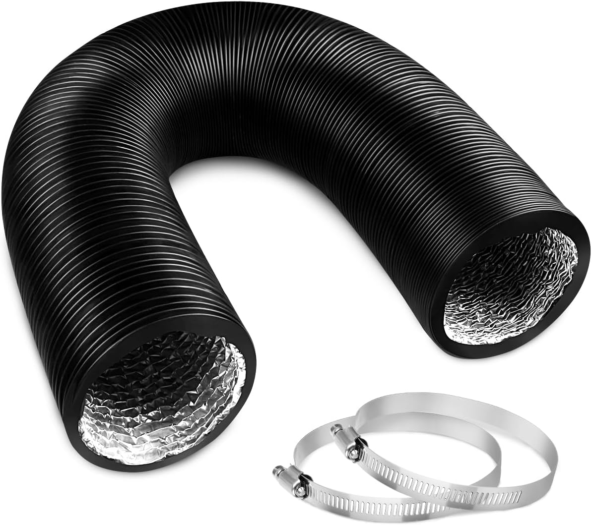 4 Inch 5 Feet Dryer Vent Hose, Flexible Aluminum Air Ducting for HVAC Ventilatio