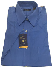 Club Room Men's Regular Fit Cotton Dress Shirt, Medium Blue, 14.5/S