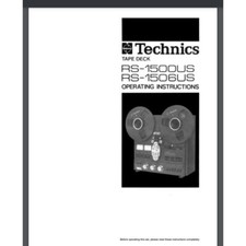 Technics Reel To Reel Tape Deck Rs-1500us , Rs-1506us Owner Manual 14 Pages