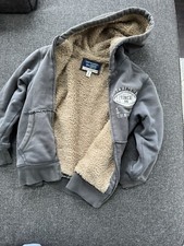 children s place Boy s Grey hooded fleece winter jacket Size M 7/8 Thick Soft