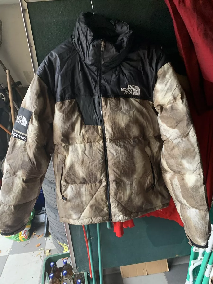 SUPREME x THE NORTH FACE 13AW Fur Print Nuptse Jacket Tnf Faux Fur L