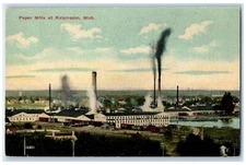 c1910 Paper Mills Factory Exterior Building Kalamazoo Michigan Vintage Postcard