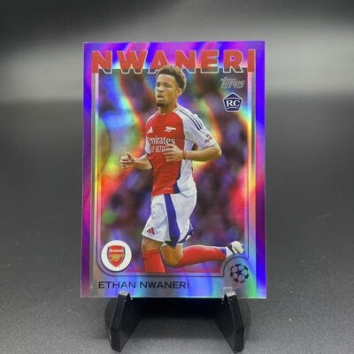 2024-25 TOPPS UCC ARSENAL ETHAN NWANERI ROOKIE RC PURPLE WAVE | eBay