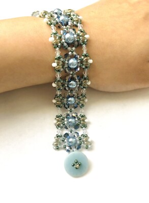 Newly Made Handcrafted Handmade Lacy Moonlight Beaded Bracelet 